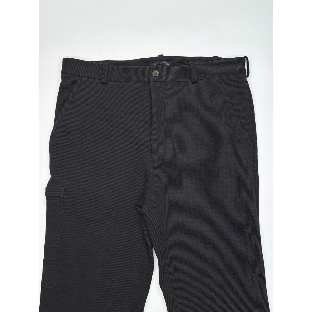 SCOTT‎ BARBER Men Black Textured Cargo Pants Size 34 Made in Italy